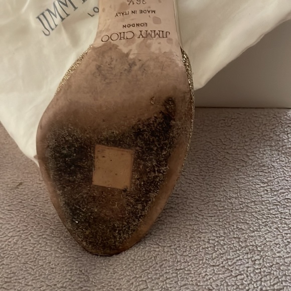 Jimmy Choo Logan gold 3 inch heel - Picture 4 of 5
